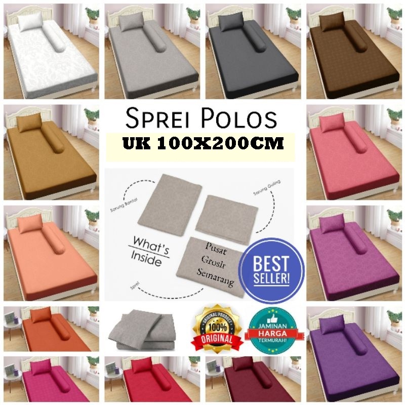 Sprei Ladyrose ALOHA POLOS Small Size uk 100 100x200 cm Sprei Polos Hotel Blue Coffe Dark Green Golden Grey Light Purple Purple Red Tosca