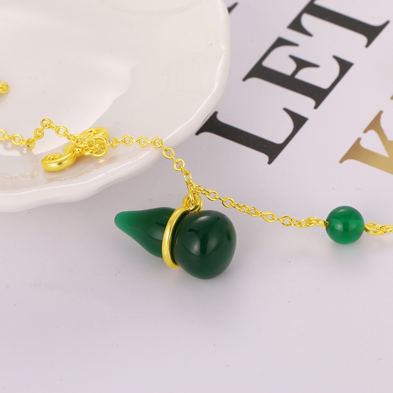 Gelang Rantai Giok Hetian Jasper 24K Untuk Aksesoris Wanita