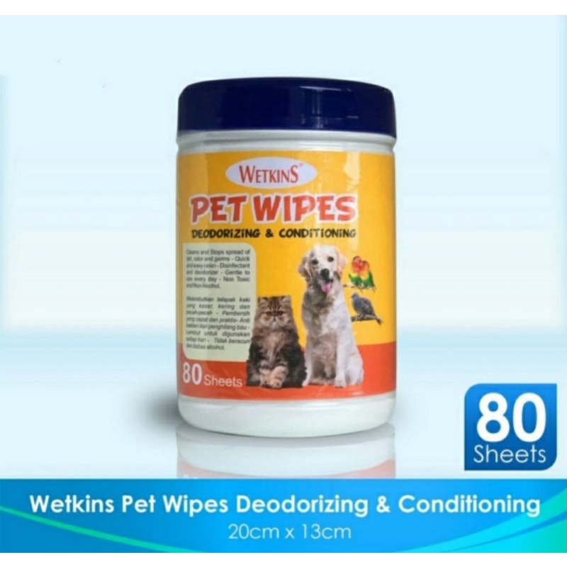 WETKINS PET WIPES 80sheet / WET WIPES / TISU BASAH HEWAN PELIHARAAN