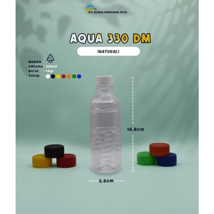 Botol Plastik Aqua 330 DM 1 pcs - Botol Air Mineral 330 ml