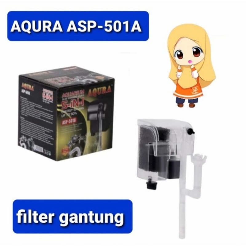 AQURA ASP 501A FILTER GANTUNG POMPA AQUARIUM AQUASCAPE