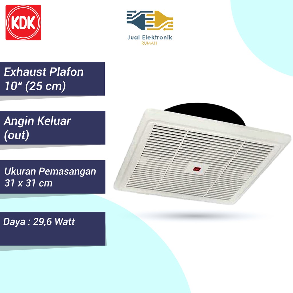 Exhaust Fan Plafon Hexos Ceiling 10 inch KDK - 25TGQ Kualitas Terbaik