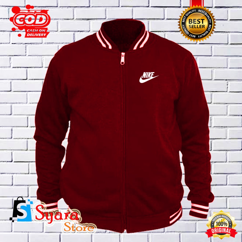 Syara Store / Jaket Varsity Baseball Nike Putih/ Jaket Distro Varsity / Jaket Baseball / Jaket Distr