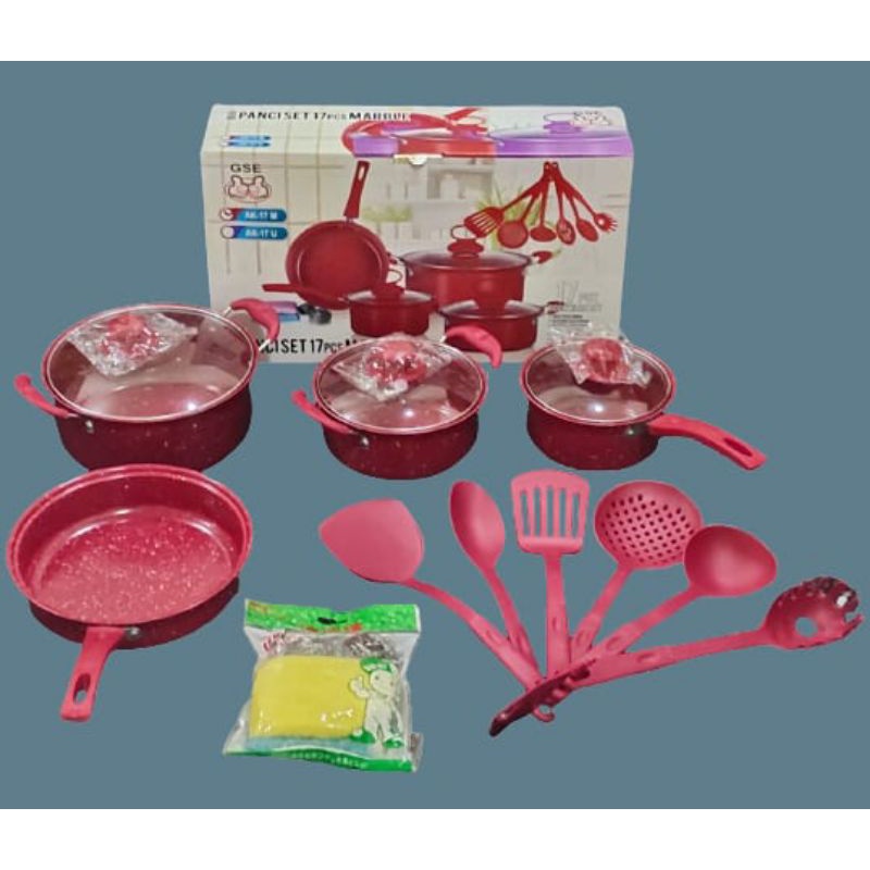Panci Set 17 Pcs Marble GSE Murah