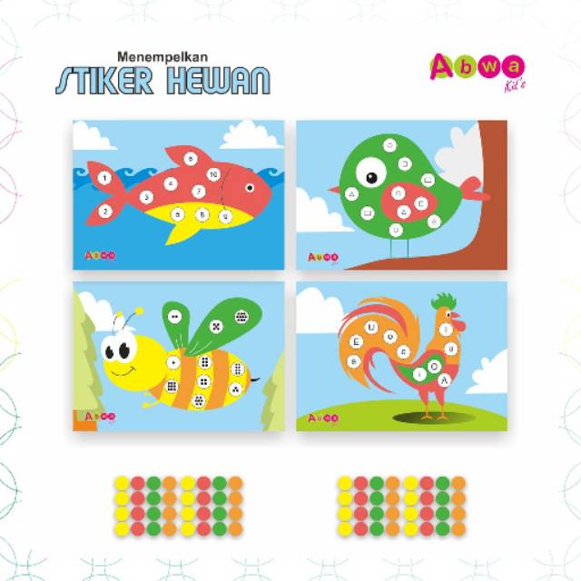 

RunKids - Sticker, Stiker Montessori, Label, Stiker Dot, Warna Hewan