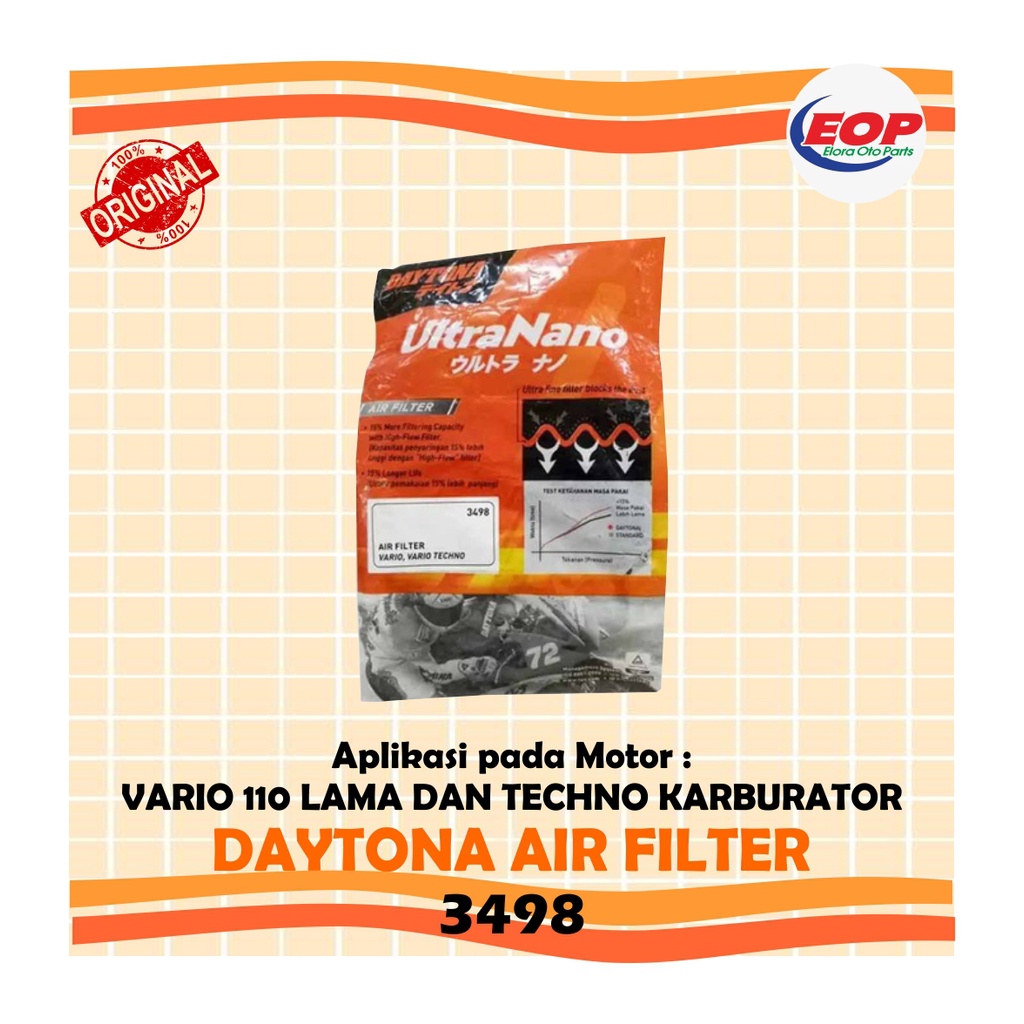 Daytona Filter Udara Vario Lama, Vario Techno 110 3498 Original