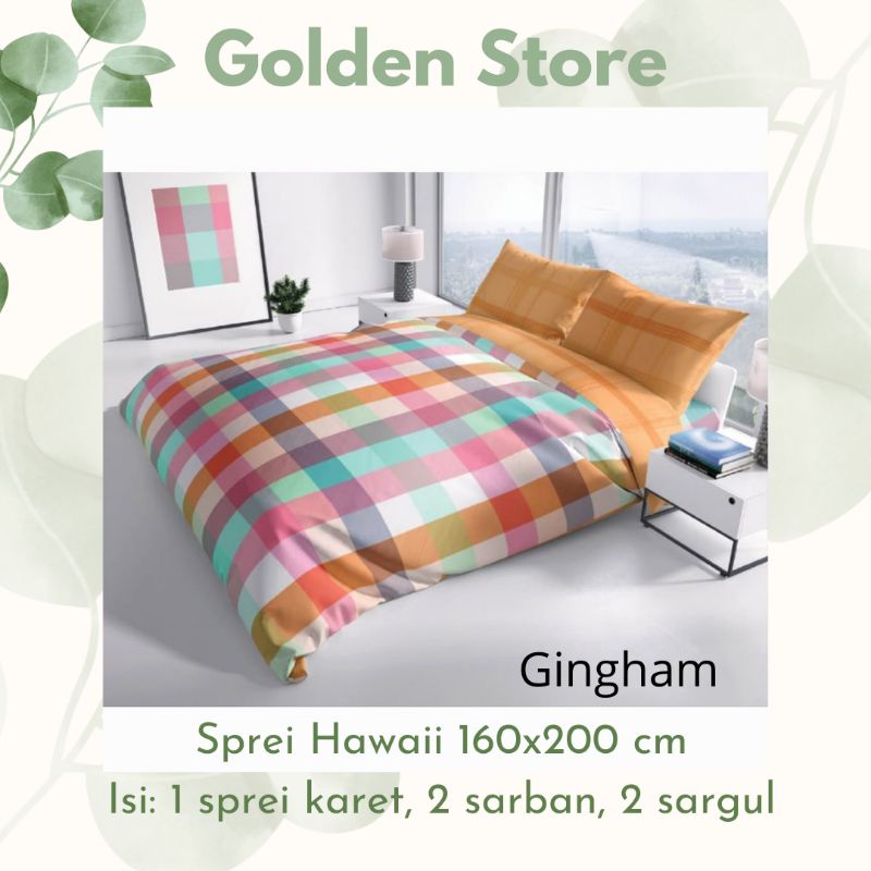 Sprei Hawaii 160x200 Motif Gingham