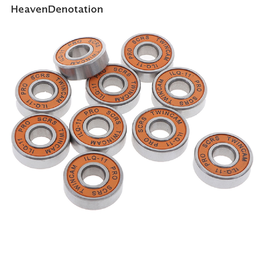 (Heavendenotation) 10pcs Bearing Roda Skateboard / Skuter / Roller Skate Bahan Stainless Steel