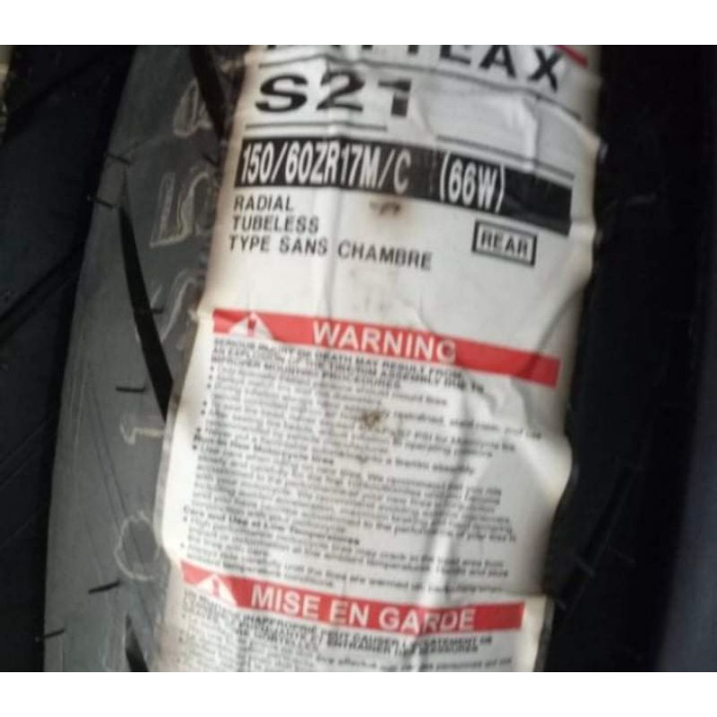 ban luar battlax s21 ukuran 150/60-17 ban tubeless