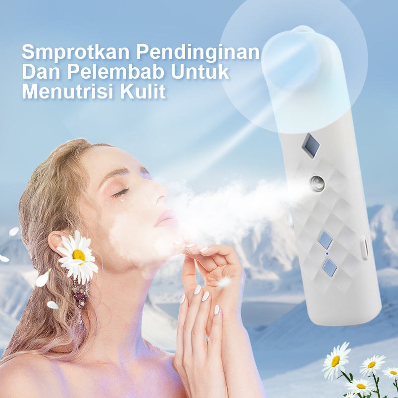 Kipas Angin Mini Portable Nano Spray 2 in 1 Usb Cas Genggam Bisa Di Isi Air Kipas Hydrating Multifungsi Handheld Nano Spray Fan