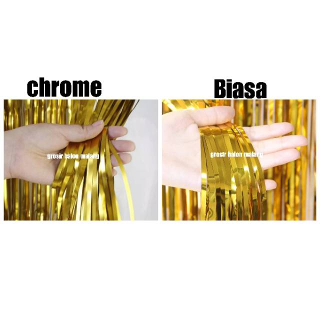 Tirai Foil Doff Chrome / Curtain Foil / Fringe / Backdrop