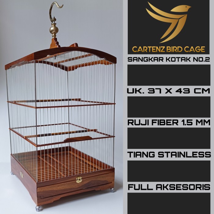 TERLARIS cartenz sangkar kotak tiang besi stainless ruji fiber HG0684