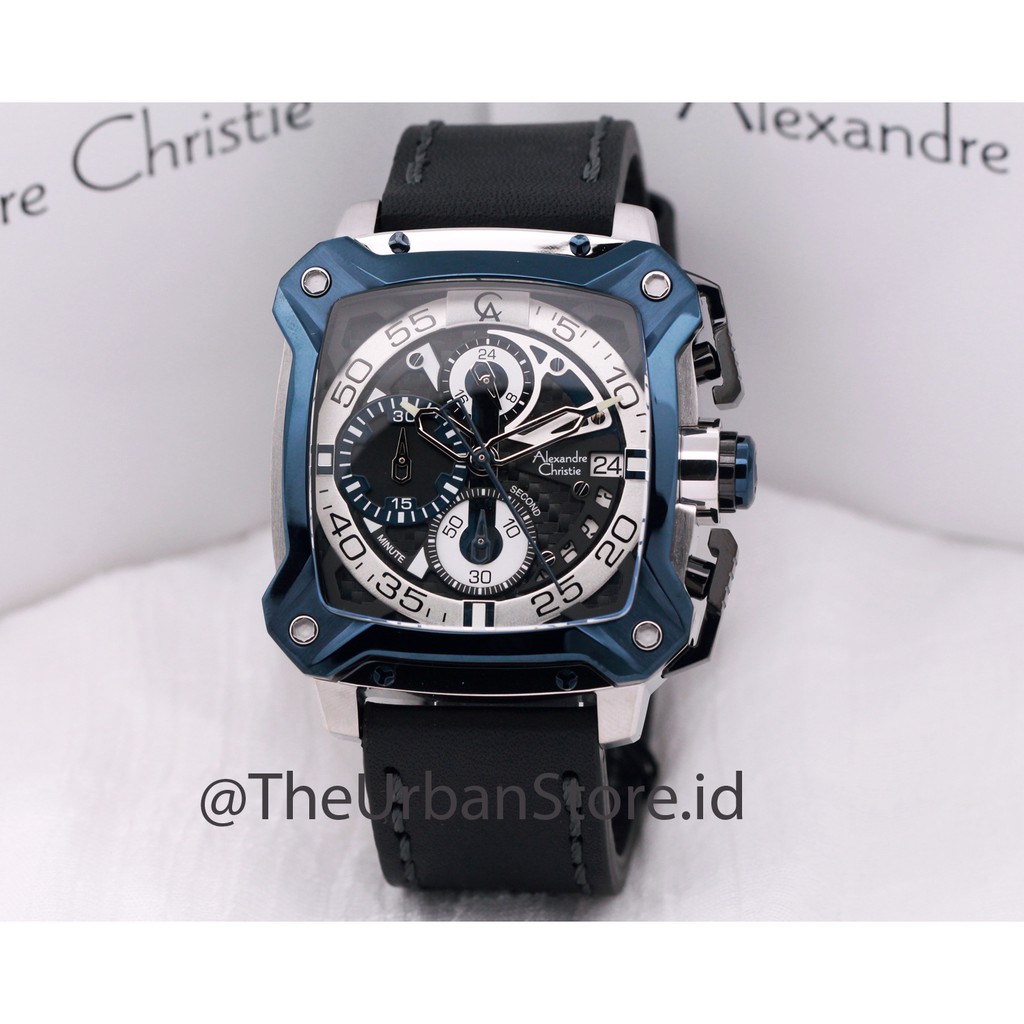 jam alexandre christie pria 3038 silver biru original