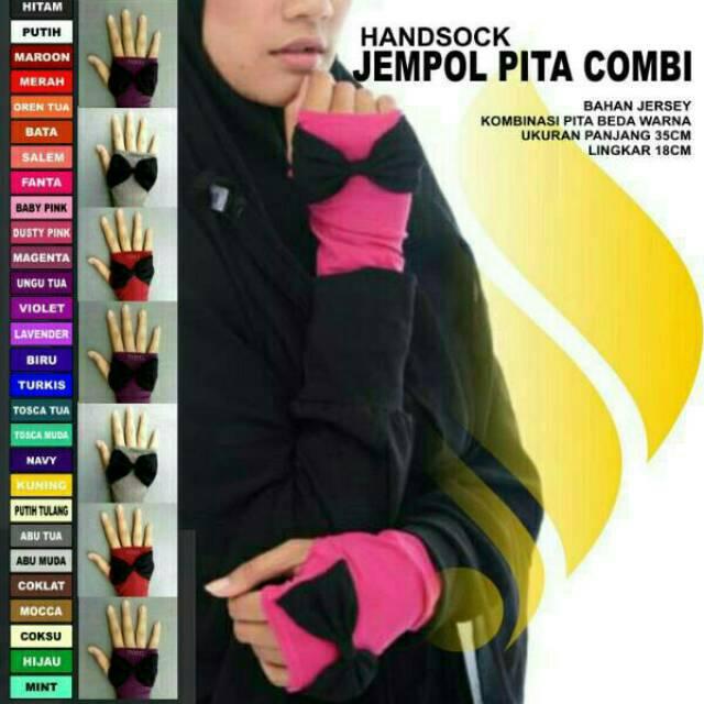 Handsock Jempol Pita Hitam / Handsock Pita / Handsock Tangan / Handsock Muslim