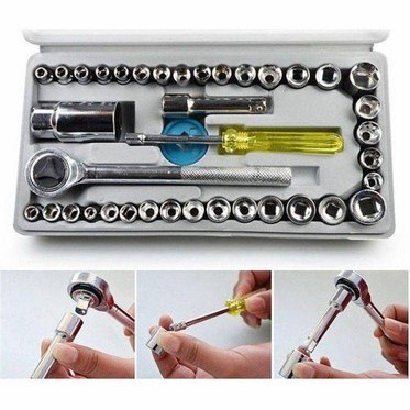 Kunci Pas 40 Pcs Multipurpose Combination Socket Wrench Set with