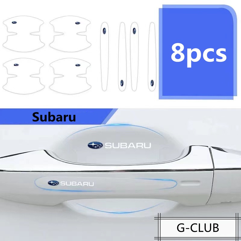 Stiker Pelindung Gagang Pintu Mobil Transparan anti Gores / Debu Untuk Subaru