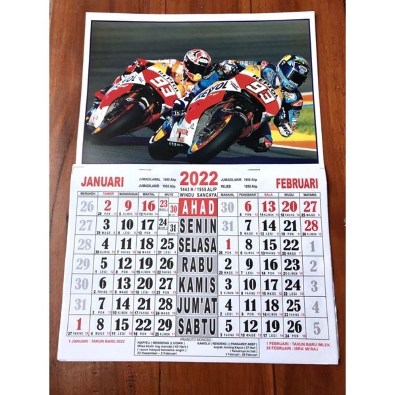

0MURAH !! Kalender 2022 / Kalender Dinding 2022 / Kalender Wuku UK 39x28cm