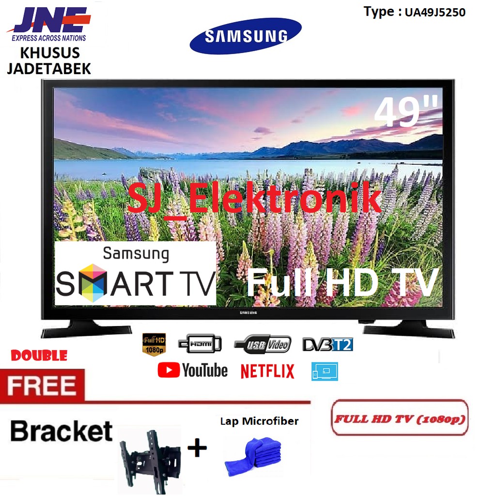 Free Braket LED TV Samsung 49 Inch UA49J5250 - 49J5250 FullHD SmartTV HDMI USBMovie