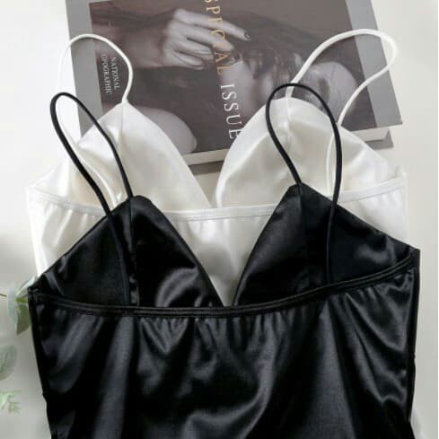 Tanktop Wanita Import Pakaian Dalam Wanita Tank Top Fashion Bahan Satin Lembut-6