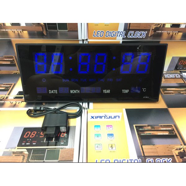 Hot Sale! Jam Dinding Digital LED Meja LED Clock 3615 Biru