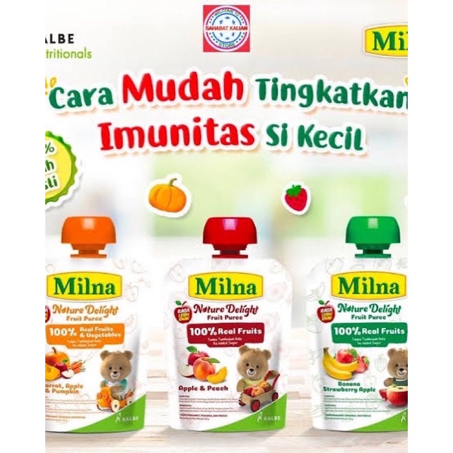 Milna Nature Delight fruit Puree 80g / MPASI BAYI SEHAT