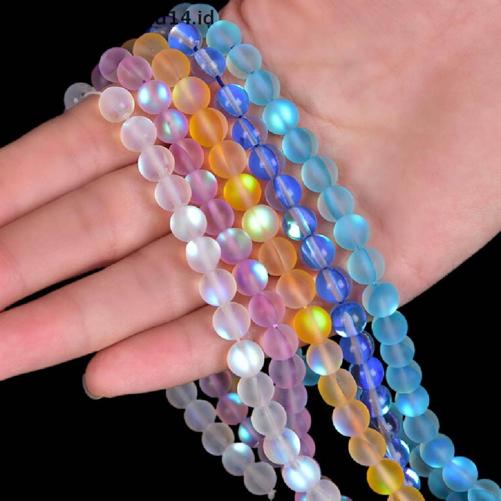 [OOID] Mystic Aura Quartz Gemstone Loose Beads Holographic Quartz Matte DIY Bracelets ID