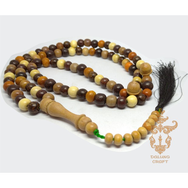 Tasbih Kombinasi 7 Kayu Bertuah 99 8mm