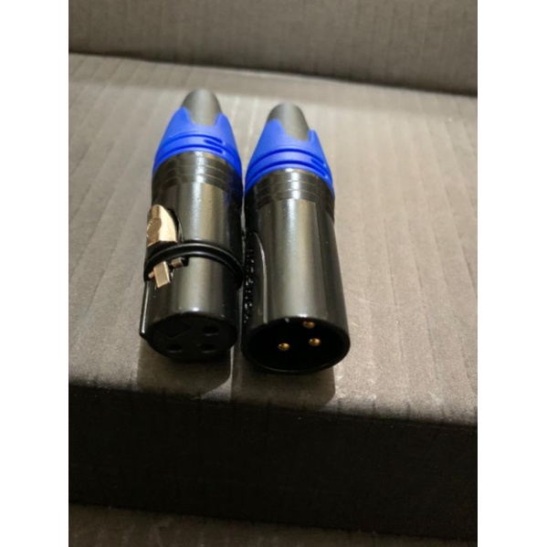audio Jack XLR Canon/soket sepasang (biru)