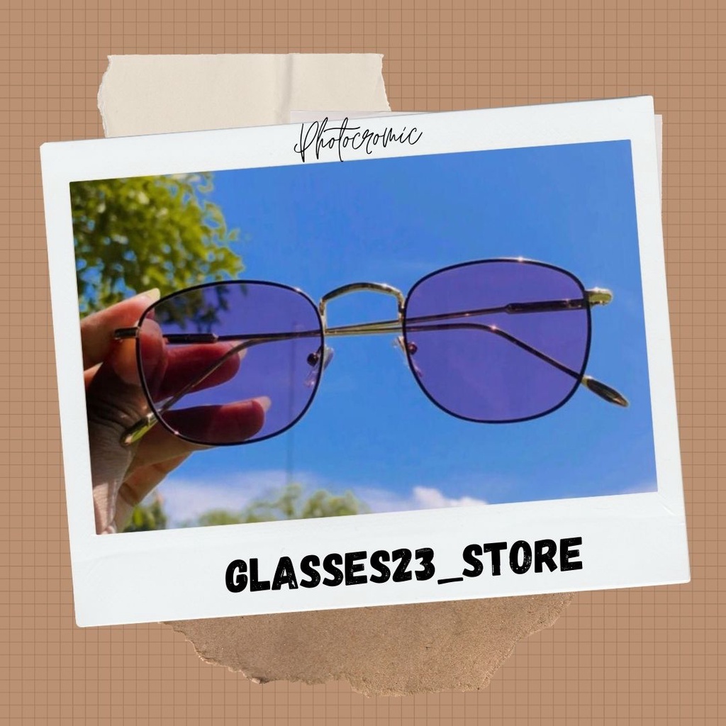 (FREE BOX + LAP) SALE KACAMATA PHOTOCROMIC - LENSA BERUBAH WARNA WANITA/PRIA VINTAGE