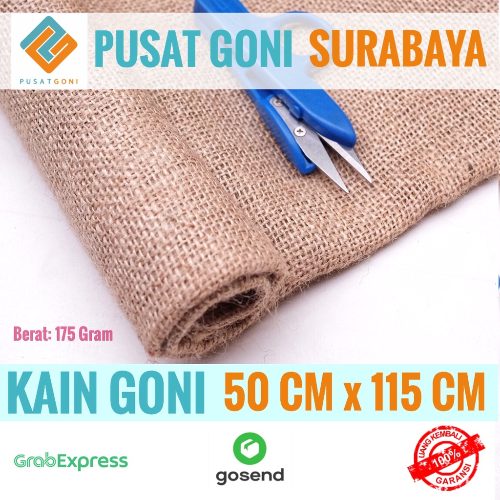 Kain Goni Import 50 cm x 115 cm - Bahan Goni Baru - Kain Burlap Lembaran - Kain Goni Meteran