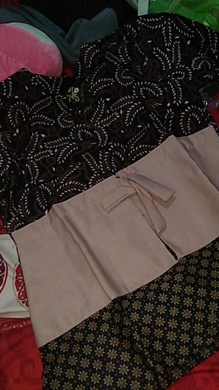 Tey-17 Batik Wanita Asj Sa Hrb026 Kenongo Kemeja Tosca Pendek