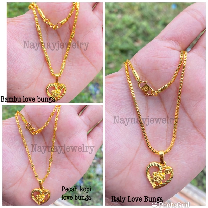 Kalung koin 91 Warna 24k / Liontin Love