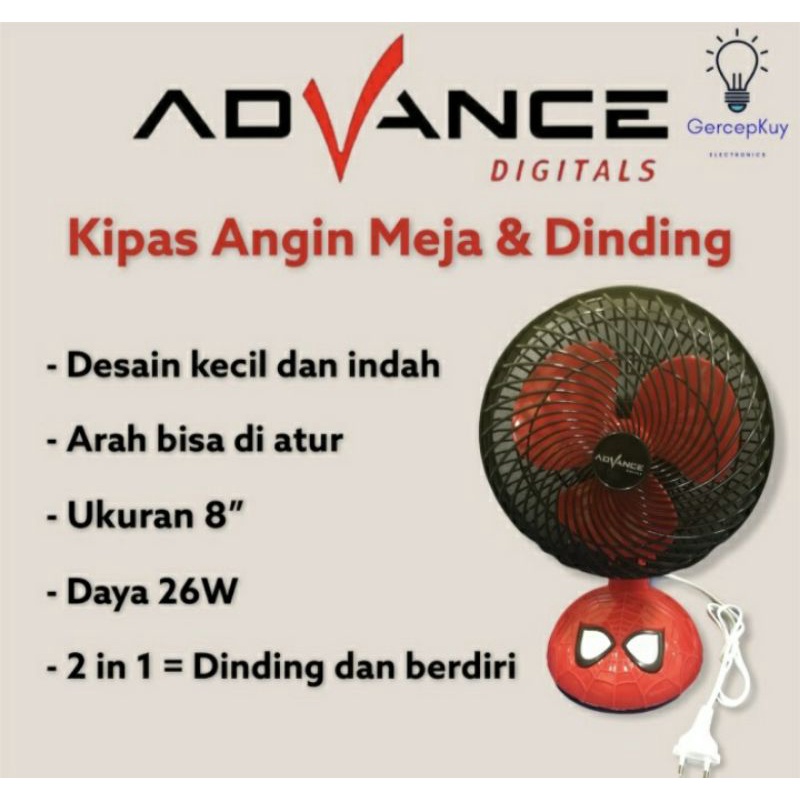 Kipas Angin Meja Dan Dinding Karakter 8 Inch Advance