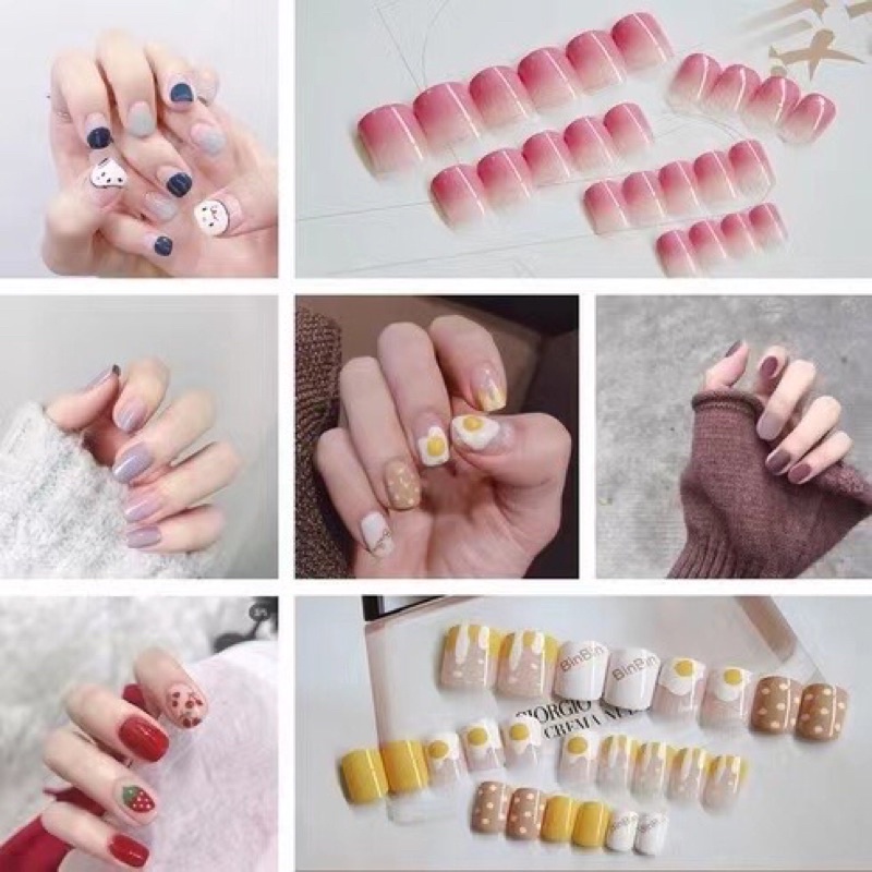 Kuku Palsu Nail Art 3D 24PCS Tahan Air Free Lem