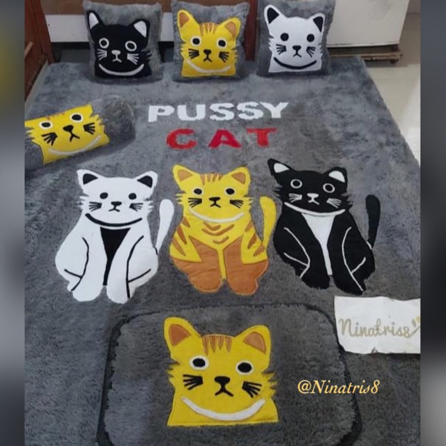 Karpet karakter bulu rasfur murah INOAC 5cm uk 150x200 motif cat
