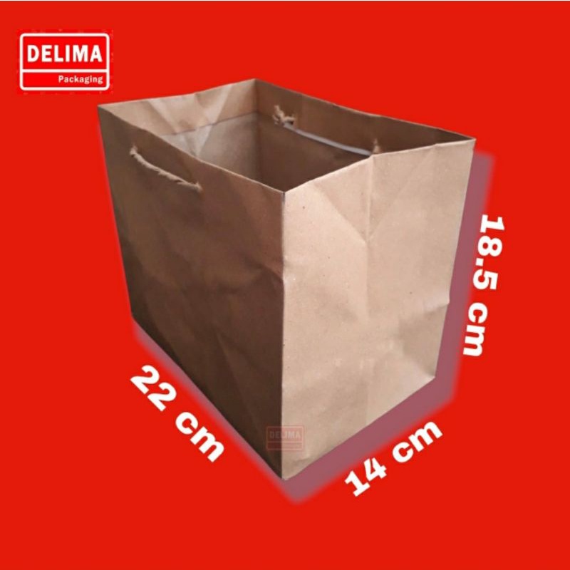 

Paperbag Untuk Box Snack, Coklat Polos, 22 x 14x 18,5 cm. (10 pcs/pak)