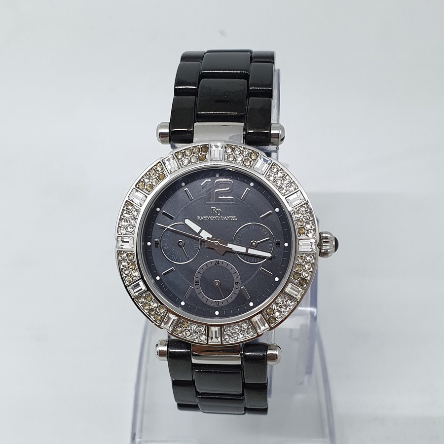 Raymond Daniel RD216 Silver Black Jam Tangan Wanita Original