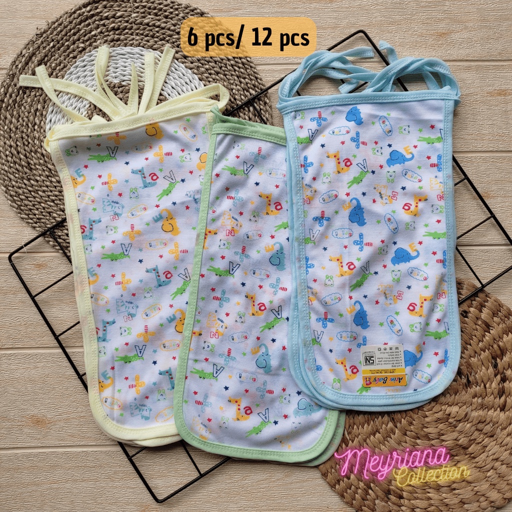 12 PCS Popok Bayi Baru Lahir JUMBO Popok Kain Cuci Ulang Seri Putih Jungle Meyriana Collection