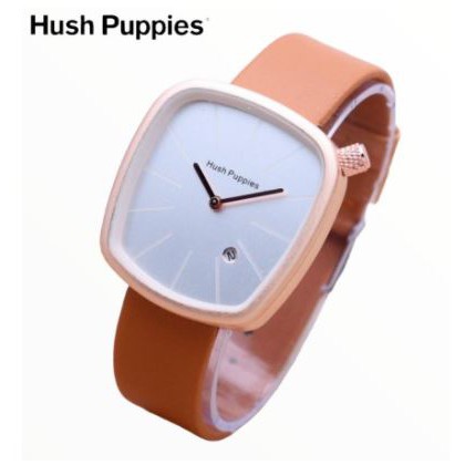 JAM TANGAN WANITA PRIA ANALOG HUSH PUPPIES FASHION SEGI KULIT TANGGAL GROSIR CASUAL COUPLE HP003