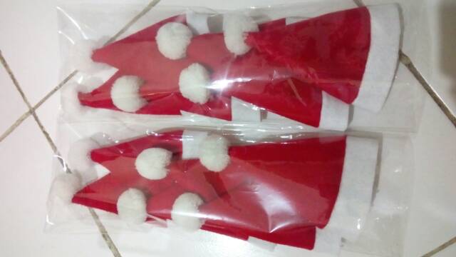 Santa Mini hat topi mini natal dekorasi meja makan cutlery set