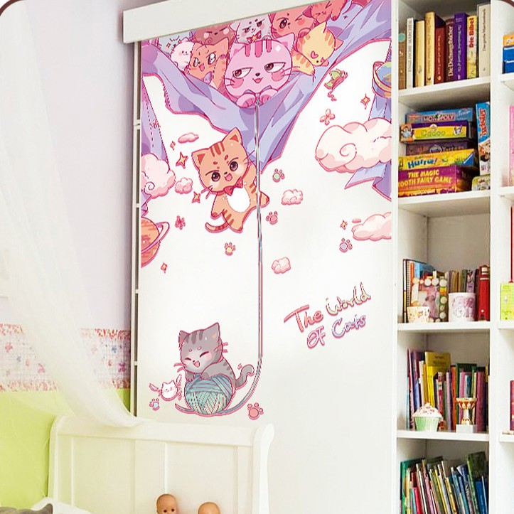 Reliza Wall Sticker The World Of Cats Stiker Dinding LDR Kucing Ungu