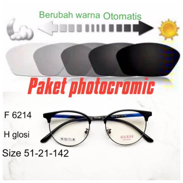 PAKET KACAMATA PHOTOCROMIC  KACAMATA ANTI RADIASI MINUS / CYL  KACAMATA WANITA / PRIA Termurah