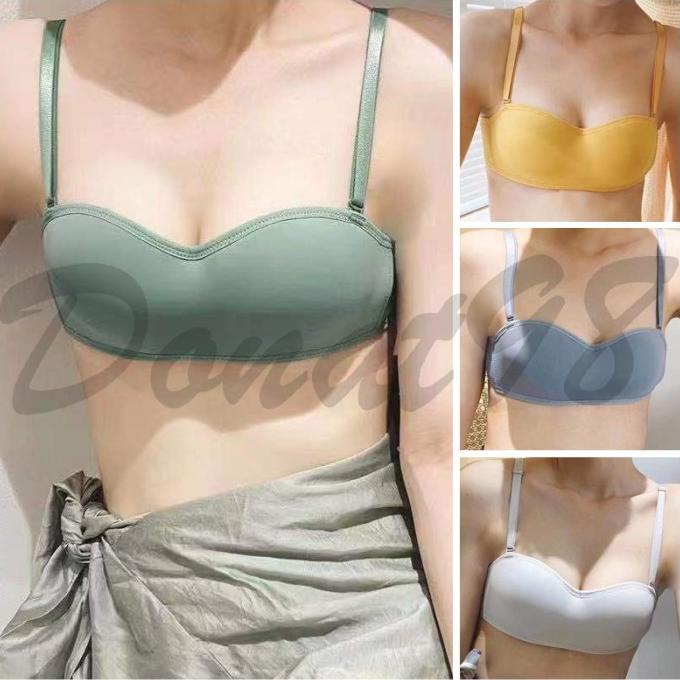 Bra Pakaian Dalam Wanita Seamless Half Cup Tanpa Kawat Sexy Fashion