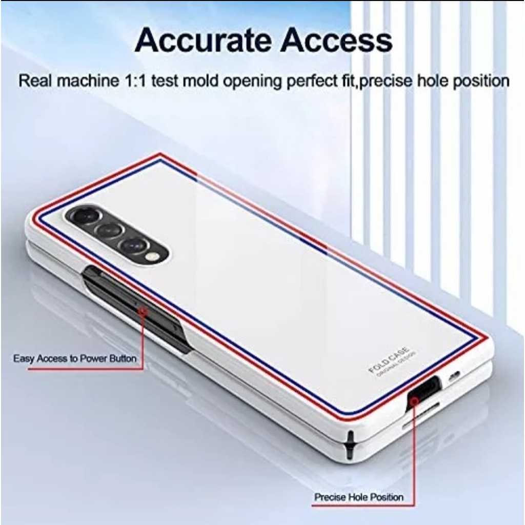 GRID STRIPE LUXURY Samsung Z FOLD 3 CASE Cover Casing Slim Fit