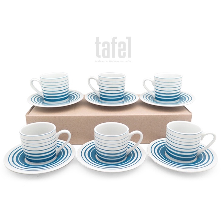 Jual Cangkir Set Espresso Strip Blue Ml Isi Pasang Indonesia Shopee Indonesia