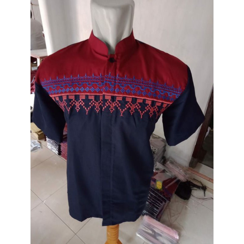 BAJU KOKO PRIA GUS AZMI / BAJU KOKO PRIA LENGAN PENDEK/KOKO BORDIR/KOKO MUSLIM/KEMEJA KOKO/LENGAN PENDEK/KOKO TERMURAH DAN TERLARIS/KEMEJA KOKO TERARRIVAL/KEMEJA BORDOR