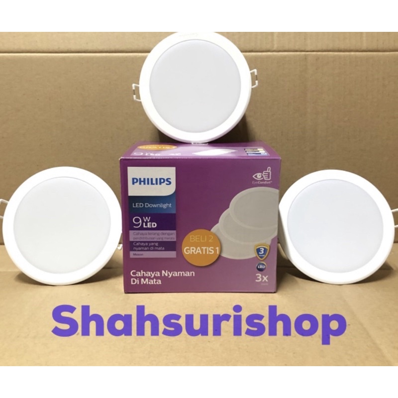 DOWNLIGHT LED PHILIPS PAKET 2 GRATIS 1 MESON 105 9 W WATT 9W 4 INCH