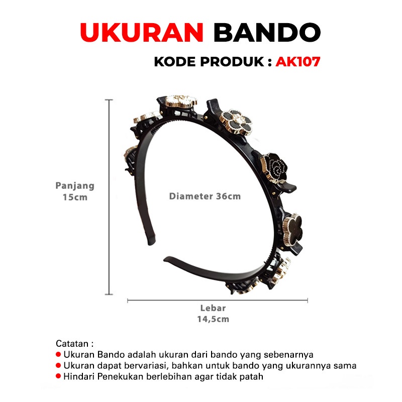 Bando Korea Perempuan Dewasa Motif Bunga Aksesoris Rambut motif Lucu Anak Perempuan Kualitas import AK107