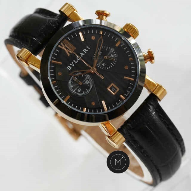 Jual Jam Tangan Wanita Bulgari Sotirio Chronograph Leather_KW Super AAA Berkualitas