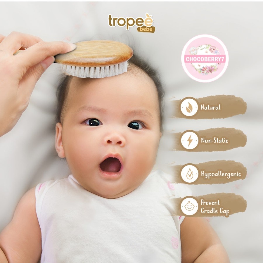 Tropee Bebe Bamboo Premium Hair Brush / Hair Comb Sisir Rambut Anak Bamboo